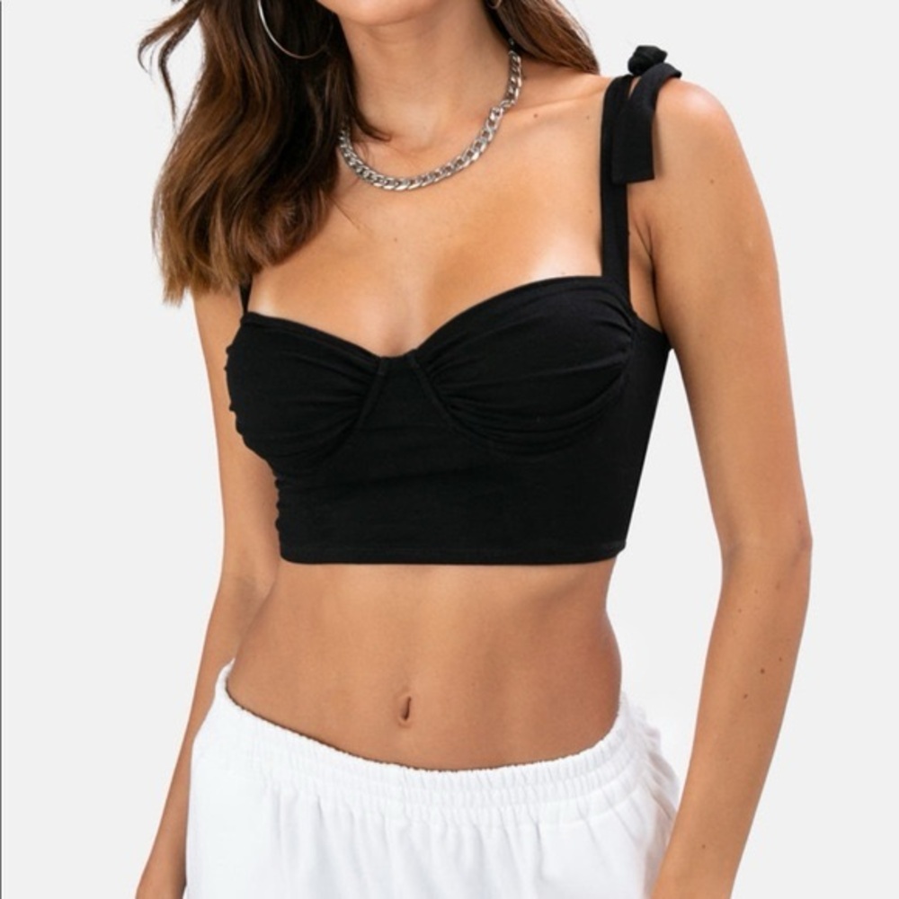 Adika black bow tie top